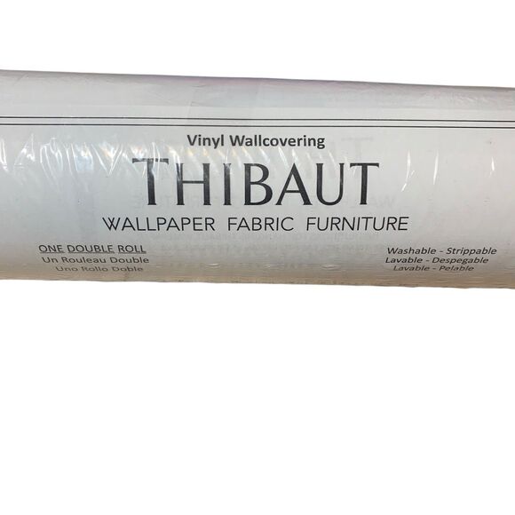 Thibaut Sunset Blvd Vinyl Wall Paper Fabric One Roll Blue and White T13944 - Picture 2 of 8